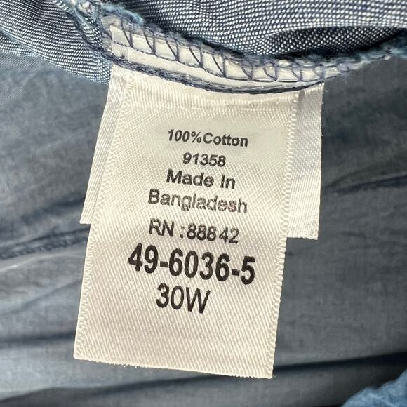 Woman Within Pants Womens 30W Blue Cargo Drawstring Elastic Waist Pockets Cotton - Picture 11 of 13